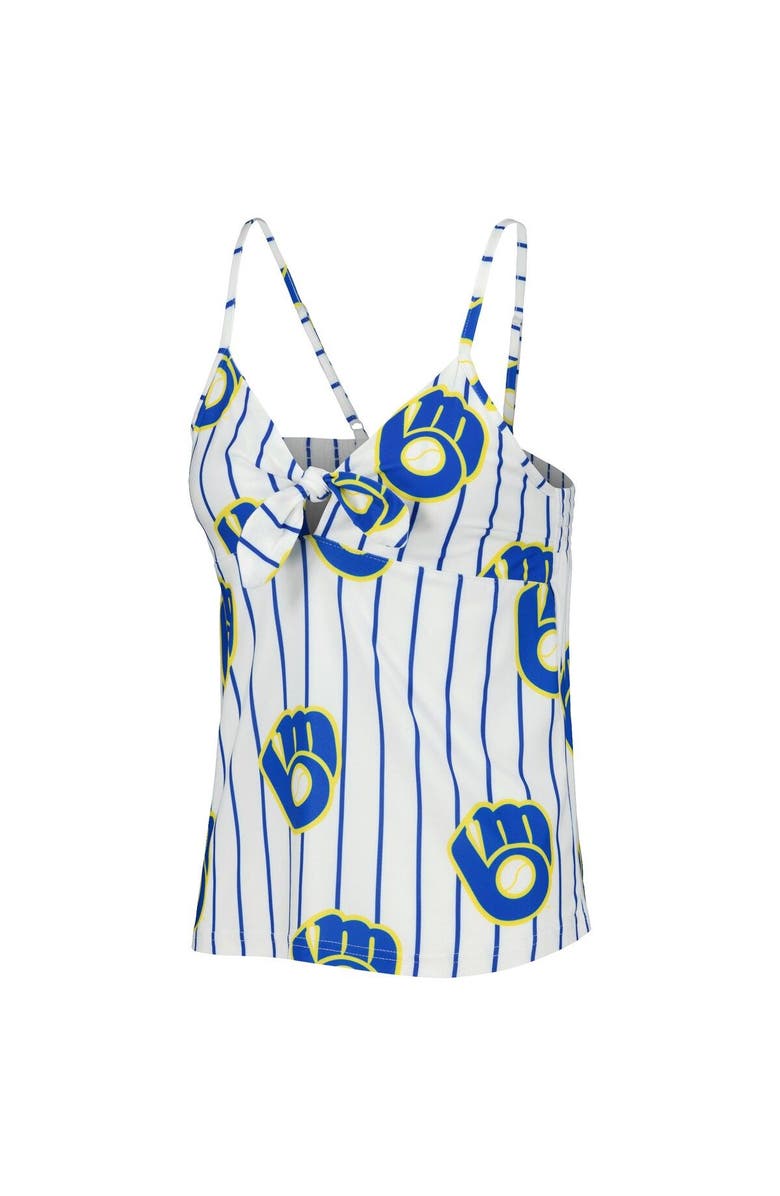 CONCEPTS SPORT Women's Concepts Sport White Milwaukee Brewers Reel Allover Print Tank Top & Shorts Sleep Set, Alternate, color, White