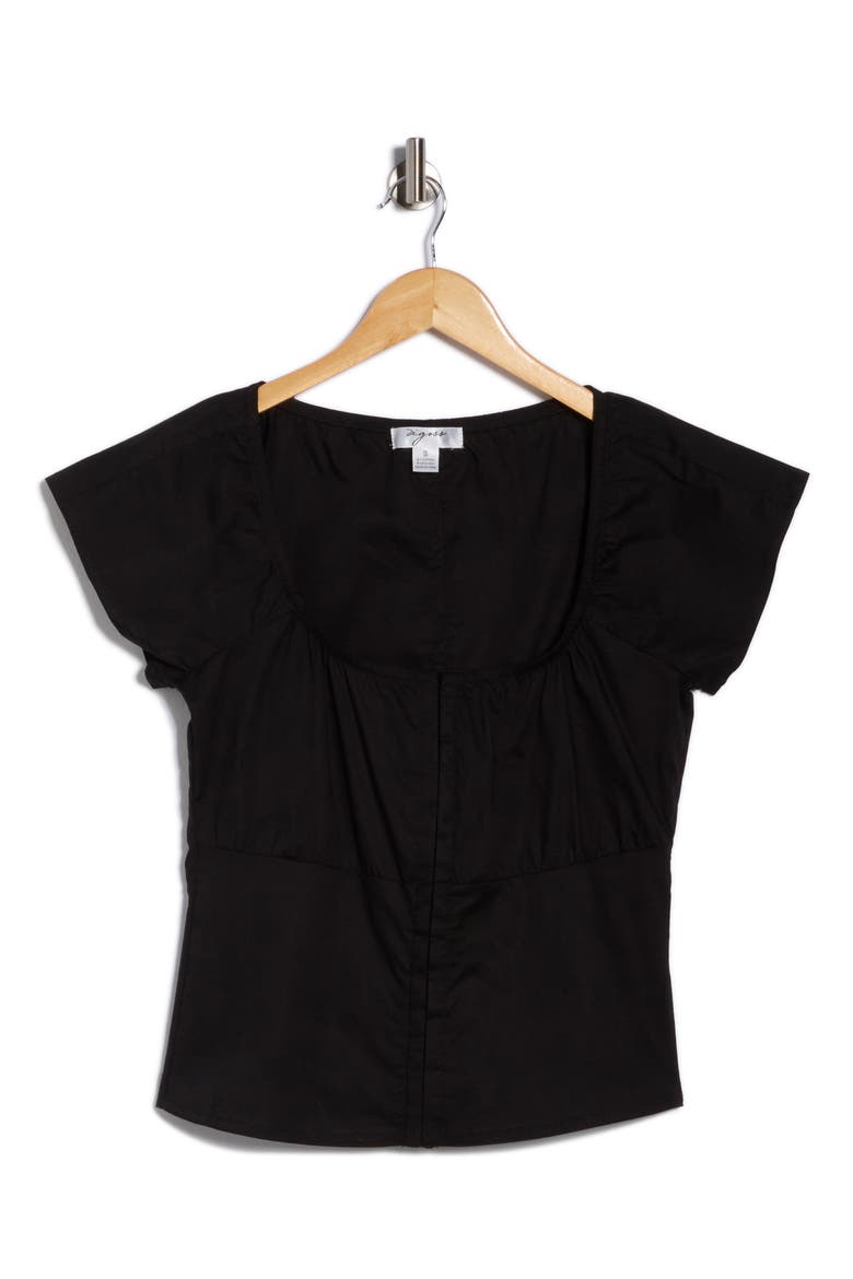 Fitted Milkmaid Top, Alternate, color, BLACK