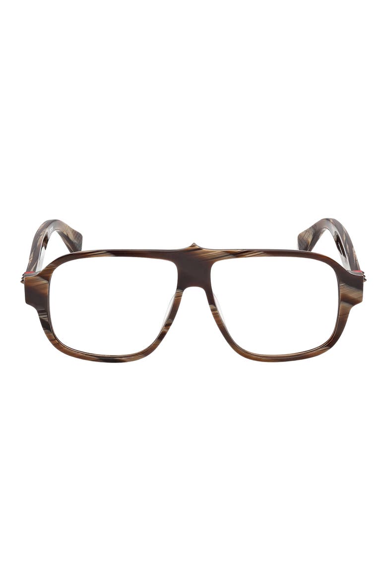 59mm Navigator Sunglasses, Main, color, BROWN HORN/ BRONZE/ SMOKE