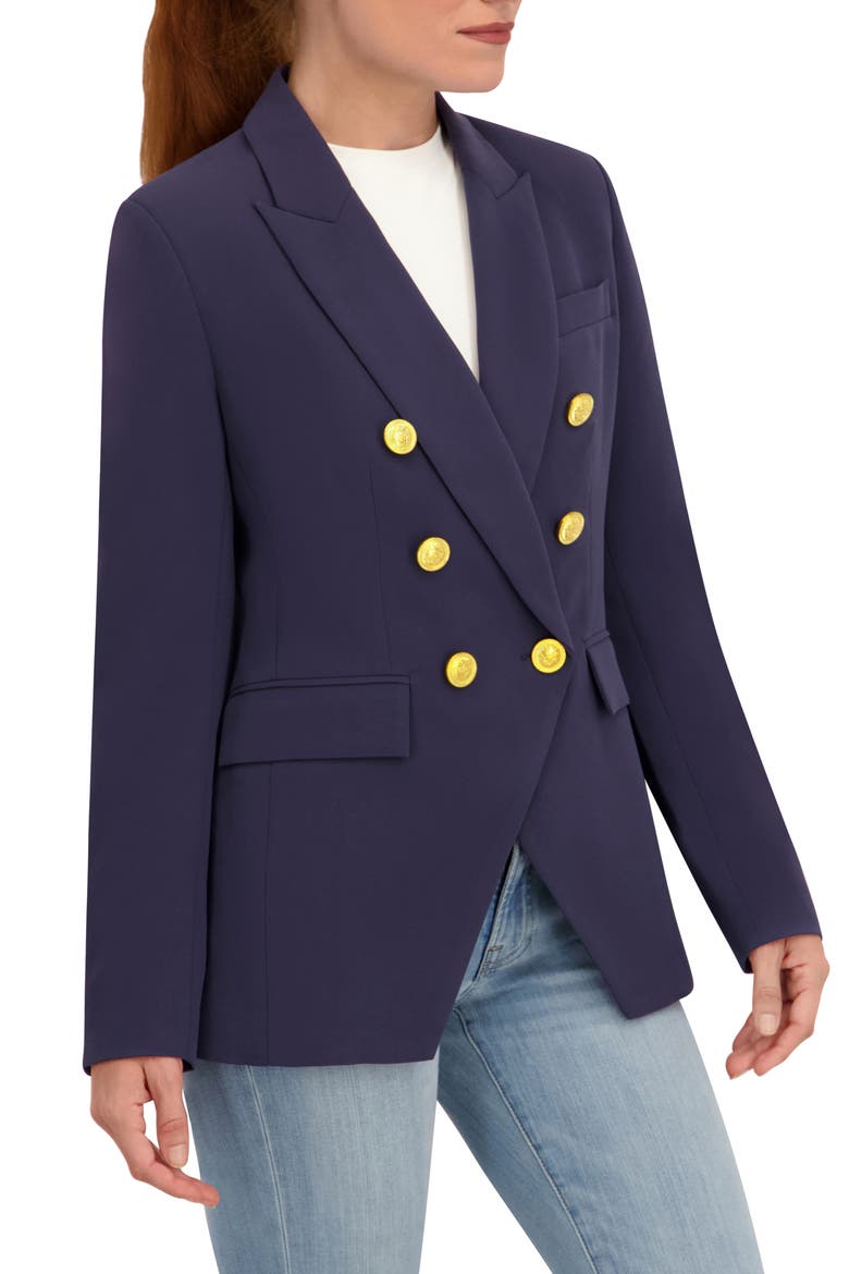 Double Breasted Blazer, Alternate, color, NAVY/ GOLD