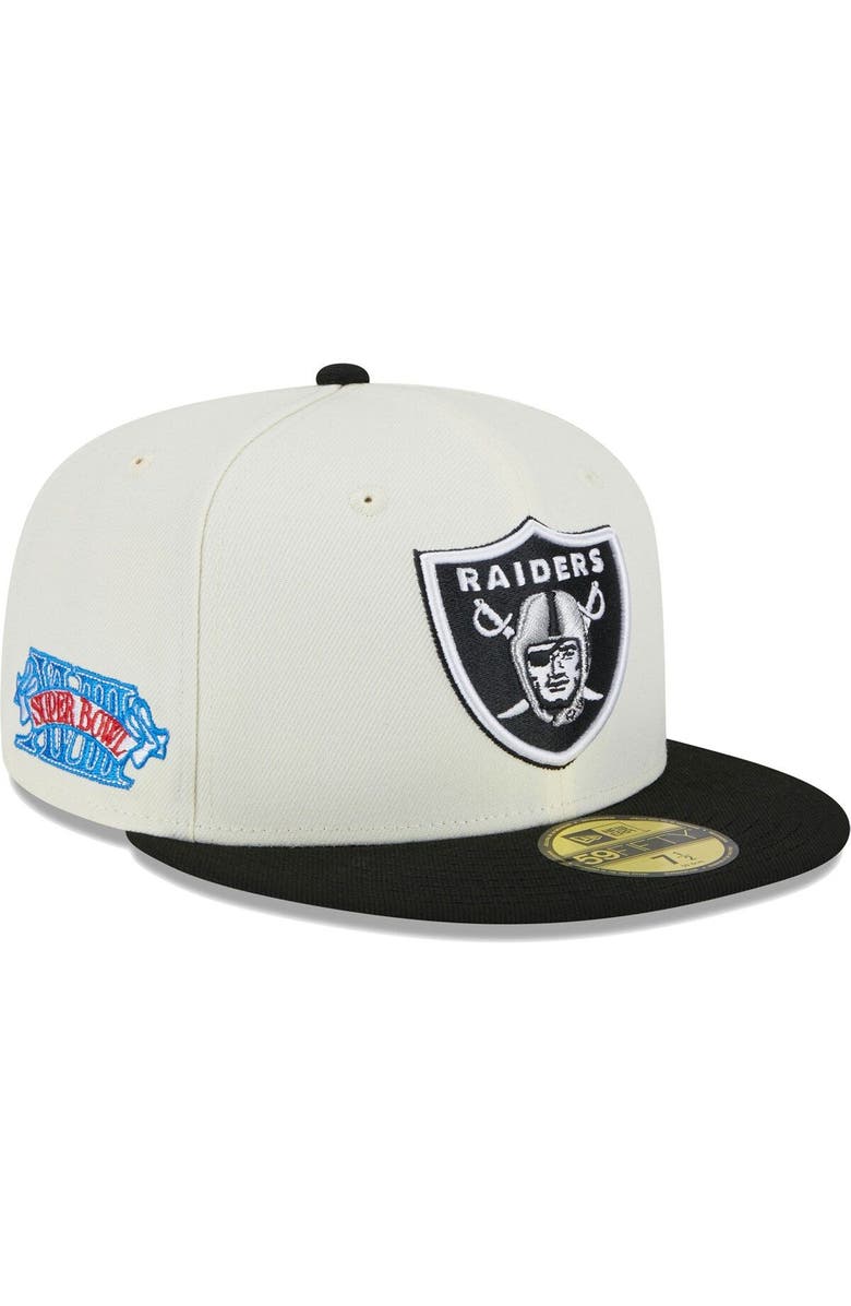 New Era Men's New Era Cream Las Vegas Raiders Retro 59FIFTY Fitted Hat, Main, color, 