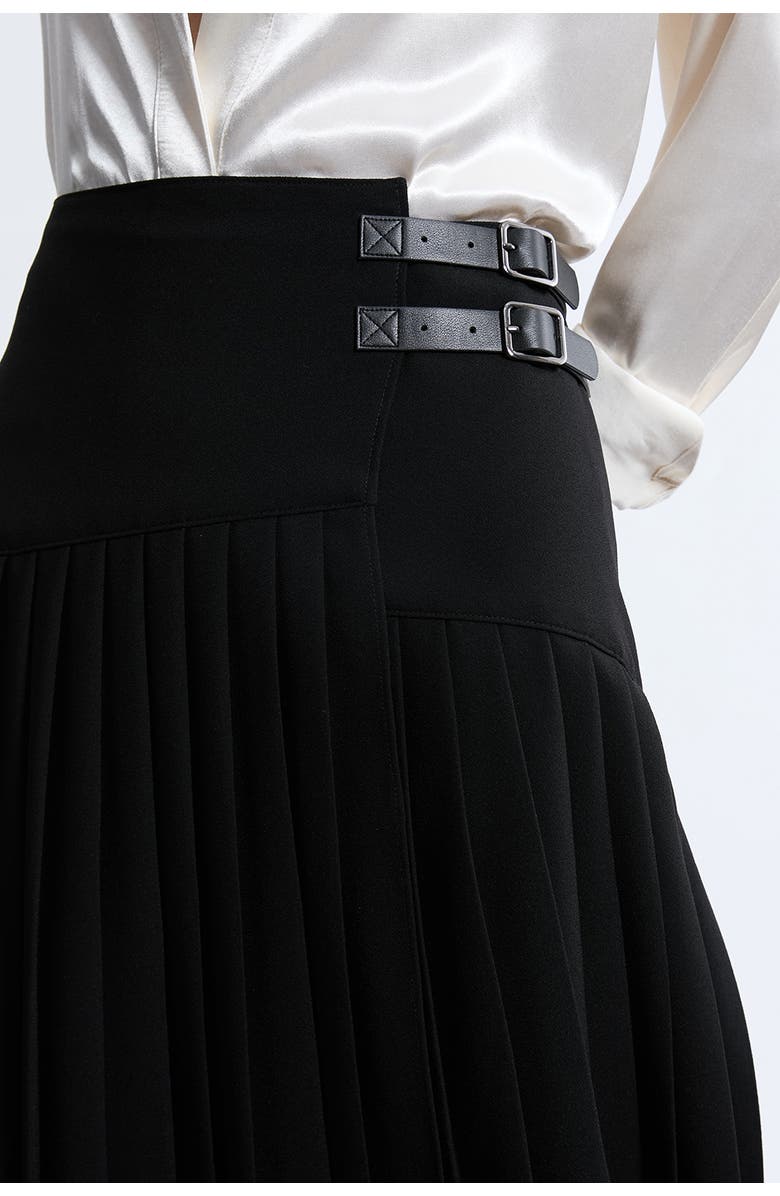 Karen Millen Buckle Detailed Maxi Skirt, Alternate, color, Black