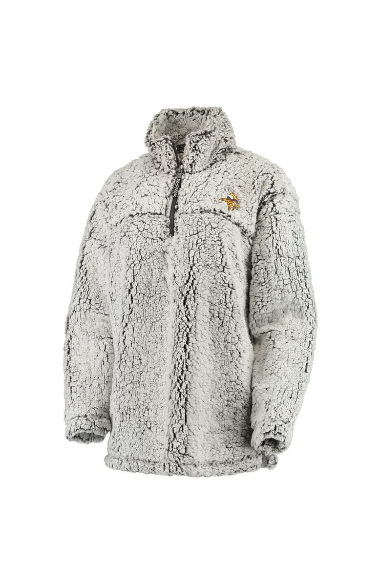G-III 4HER BY CARL BANKS Women's Gray Minnesota Vikings Sherpa Quarter-Zip Pullover Jacket, Alternate, color, Gray