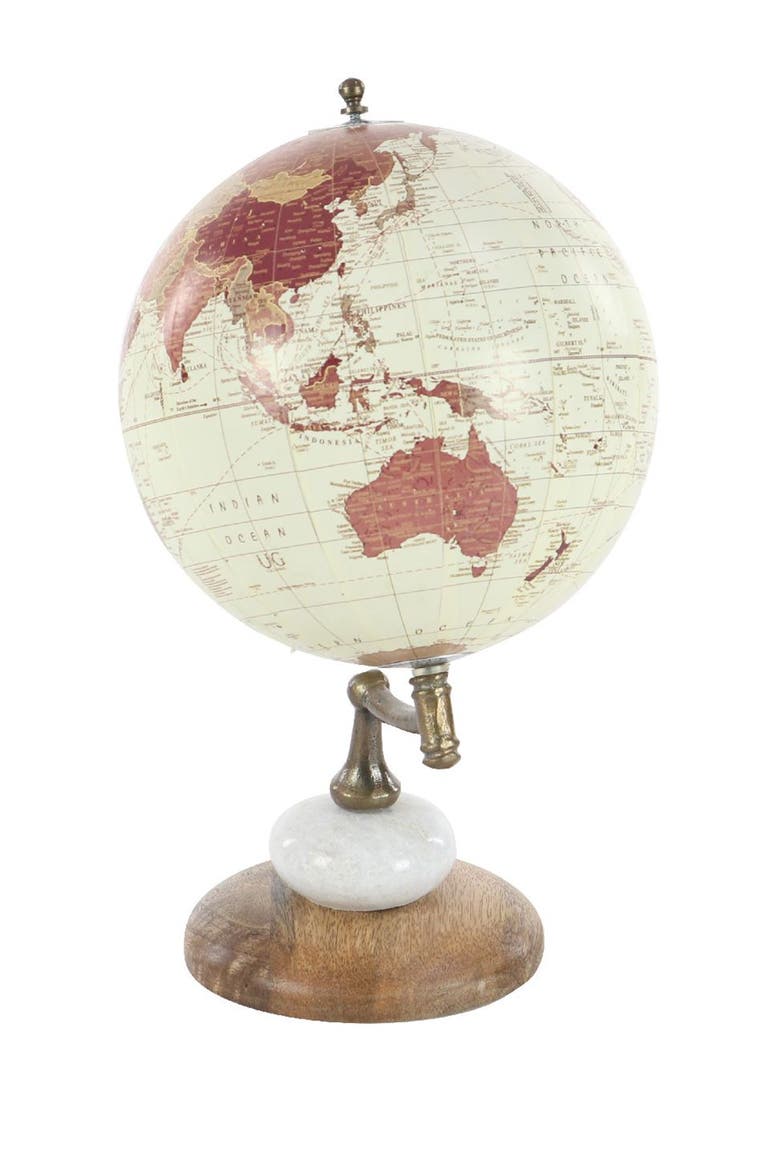 Cream Mango Wood Contemporary Globe Globe, Alternate, color, CREAM