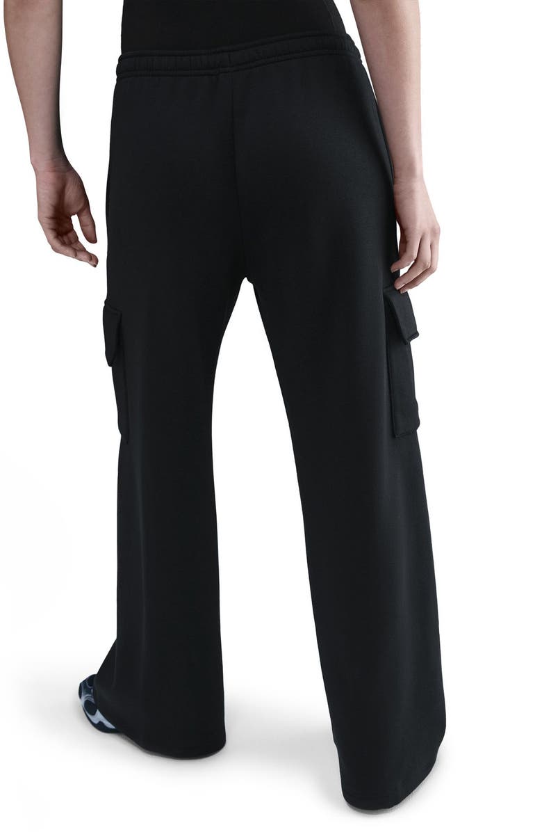 Nike Sportswear Phoenix Fleece Wide Leg Cargo Sweatpants, Alternate, color, Black/ Sail