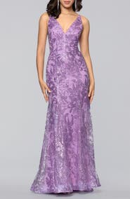 Blondie Nites Glitter Sleeveless Mermaid Gown