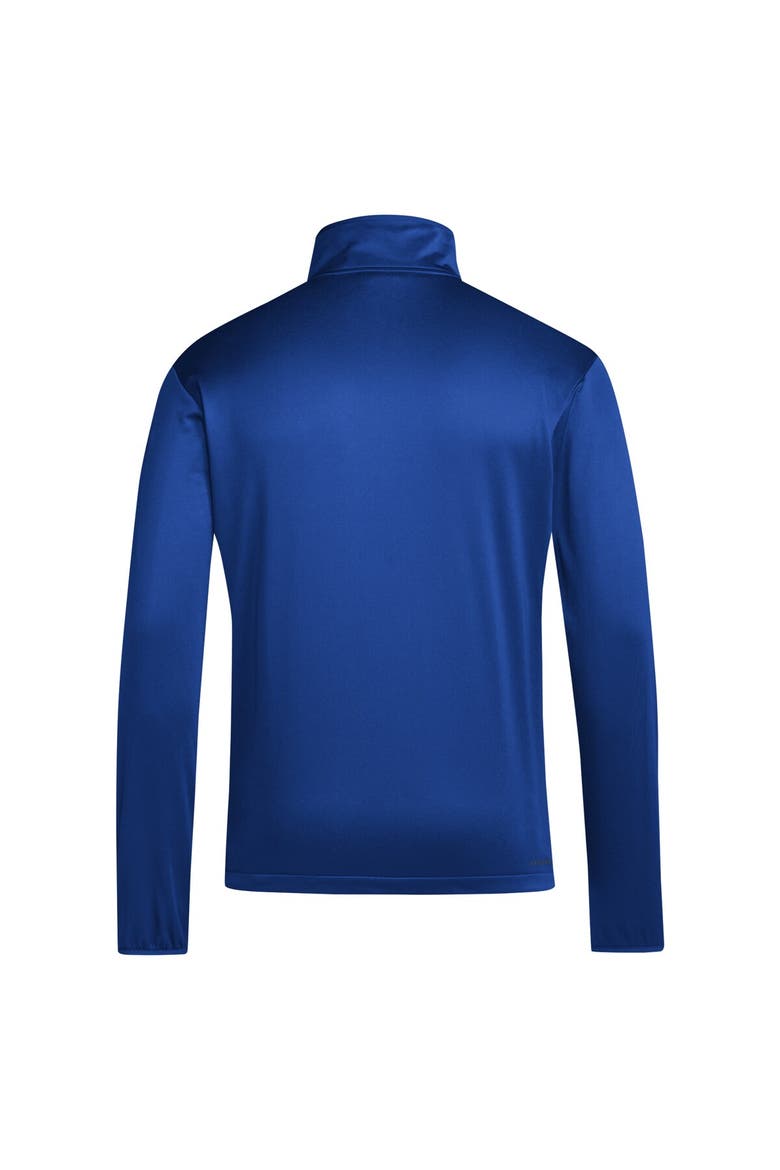 Men's adidas Royal Kansas Jayhawks 2024 Coaches Sideline Quarter-Zip Top, Alternate, color, Royal