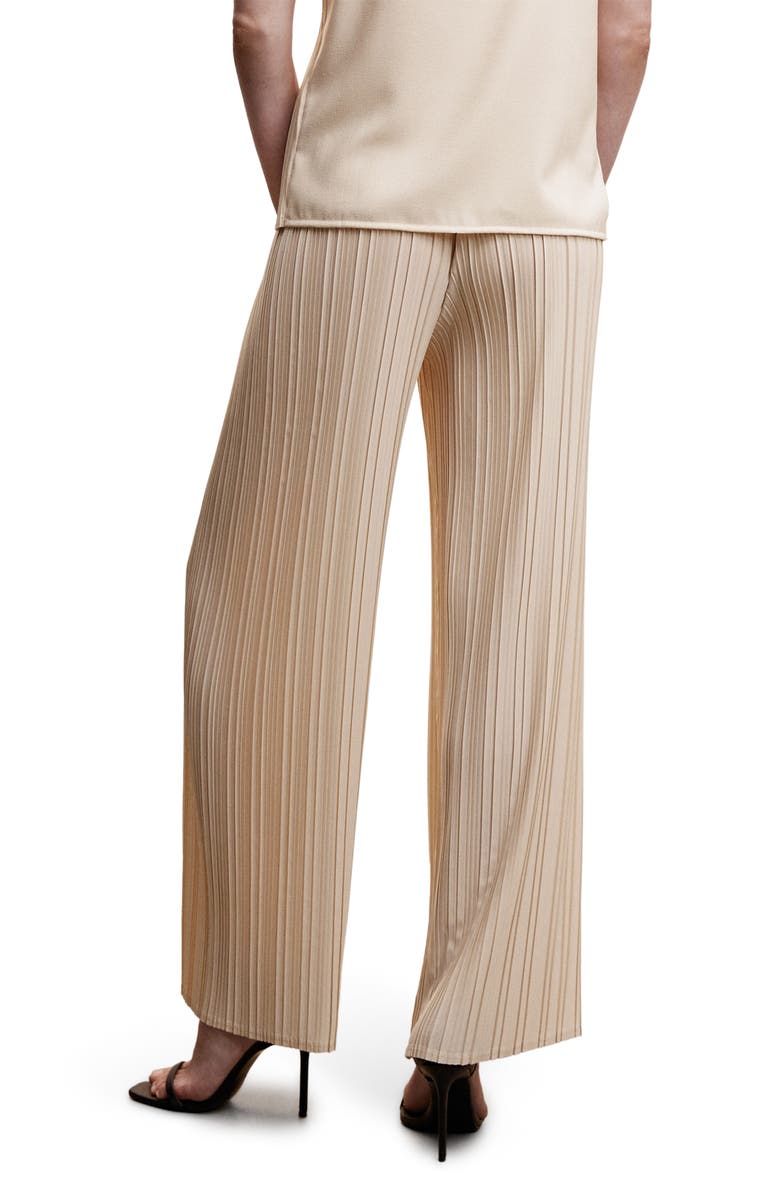 MANGO Pleated Wide Leg Pants, Alternate, color, 