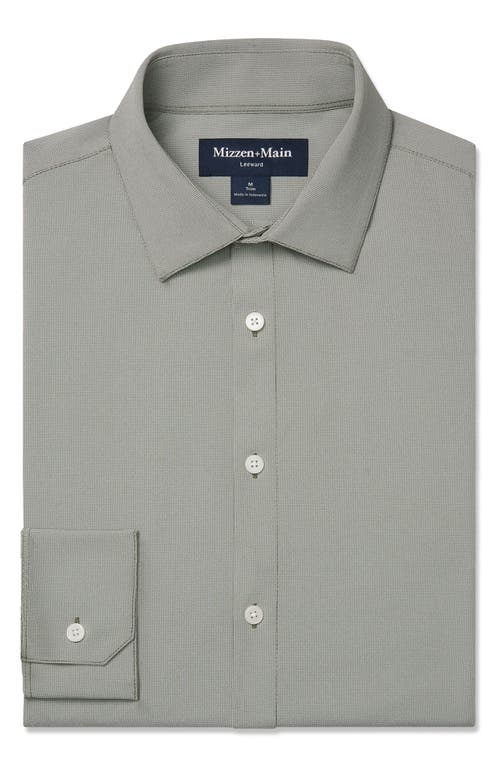 Mizzen + Main Mizzen+main Leeward Microcheck Trim Fit Button-up Shirt In Green