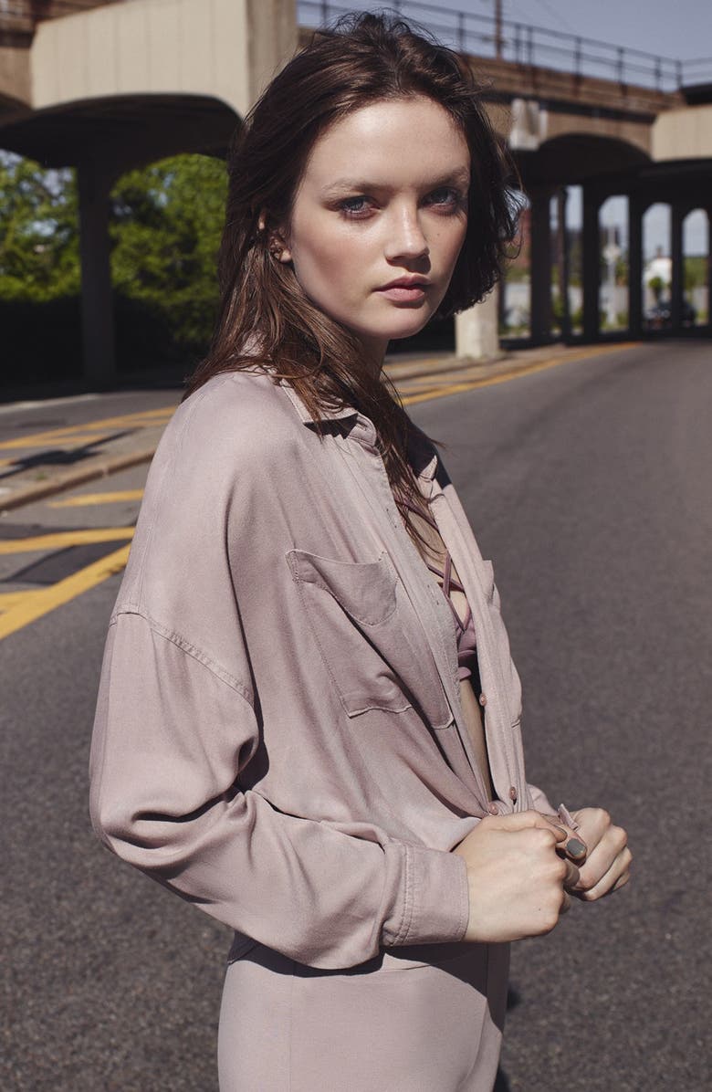 BP. Slouchy Button Front Shirt, Alternate, color, 