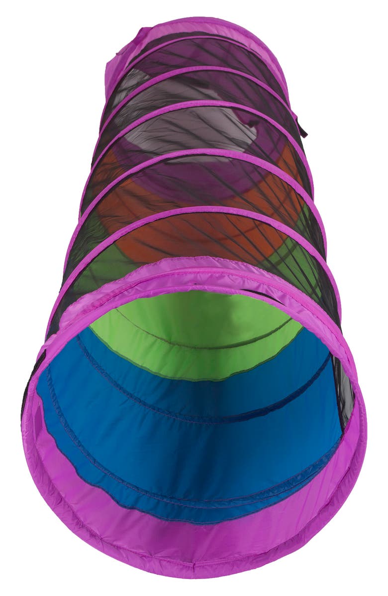 Pacific Play Tents Peek-a-Boo I See You 6-Foot Tunnel, Alternate, color, Purple Blue Green Yellow