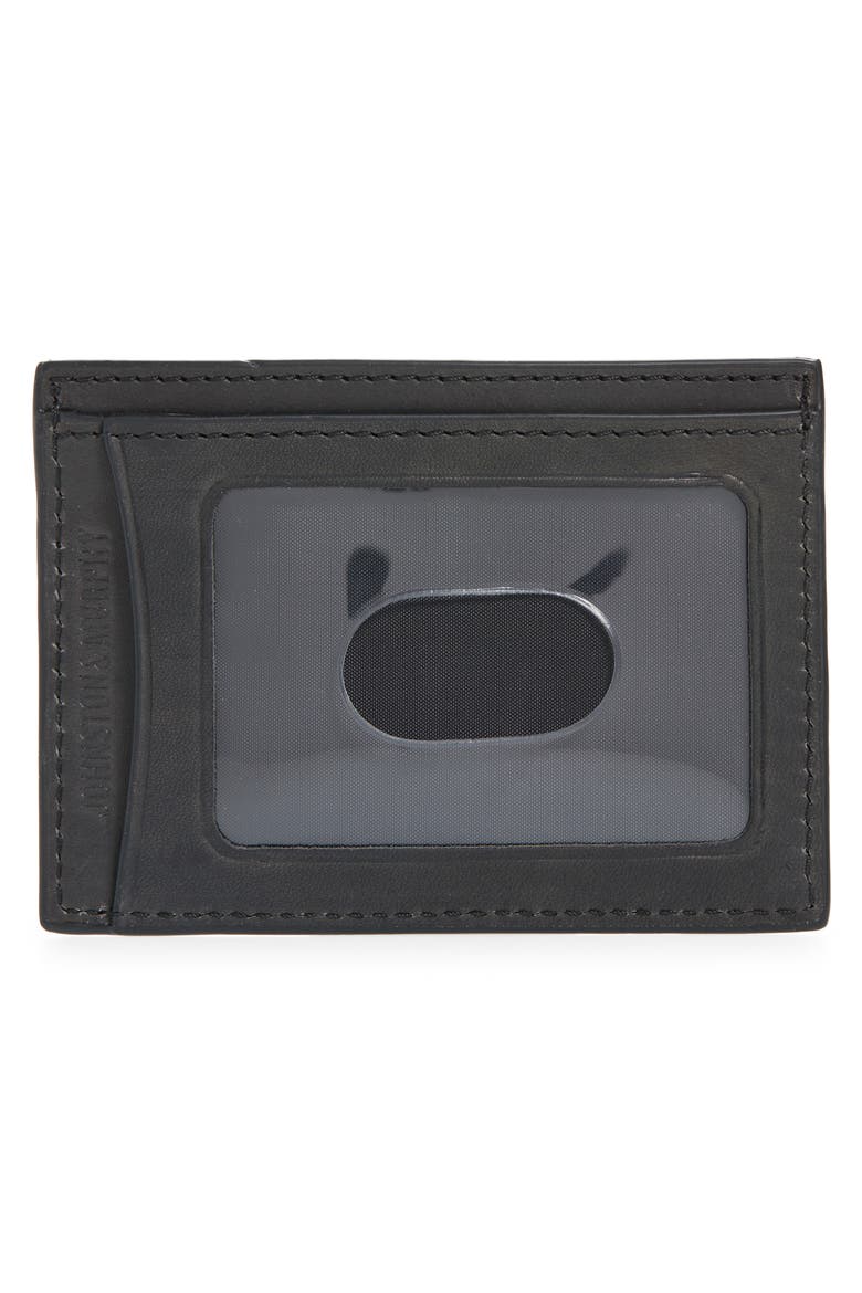 RFID Leather Card Case, Alternate, color, BLACK