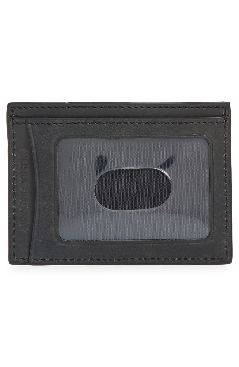 Johnston & Murphy RFID Leather Card Case, Alternate, color, Black