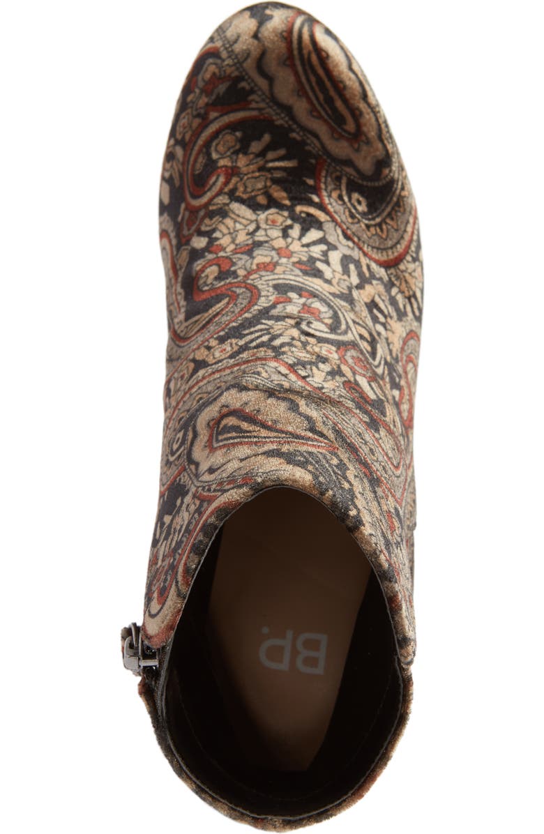 BP. Kolo Paisley Velvet Bootie, Alternate, color,