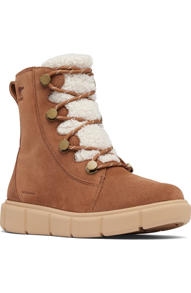 SOREL Explorer III Joan Waterproof Boot, Main, color, Velvet Tan/ Canoe