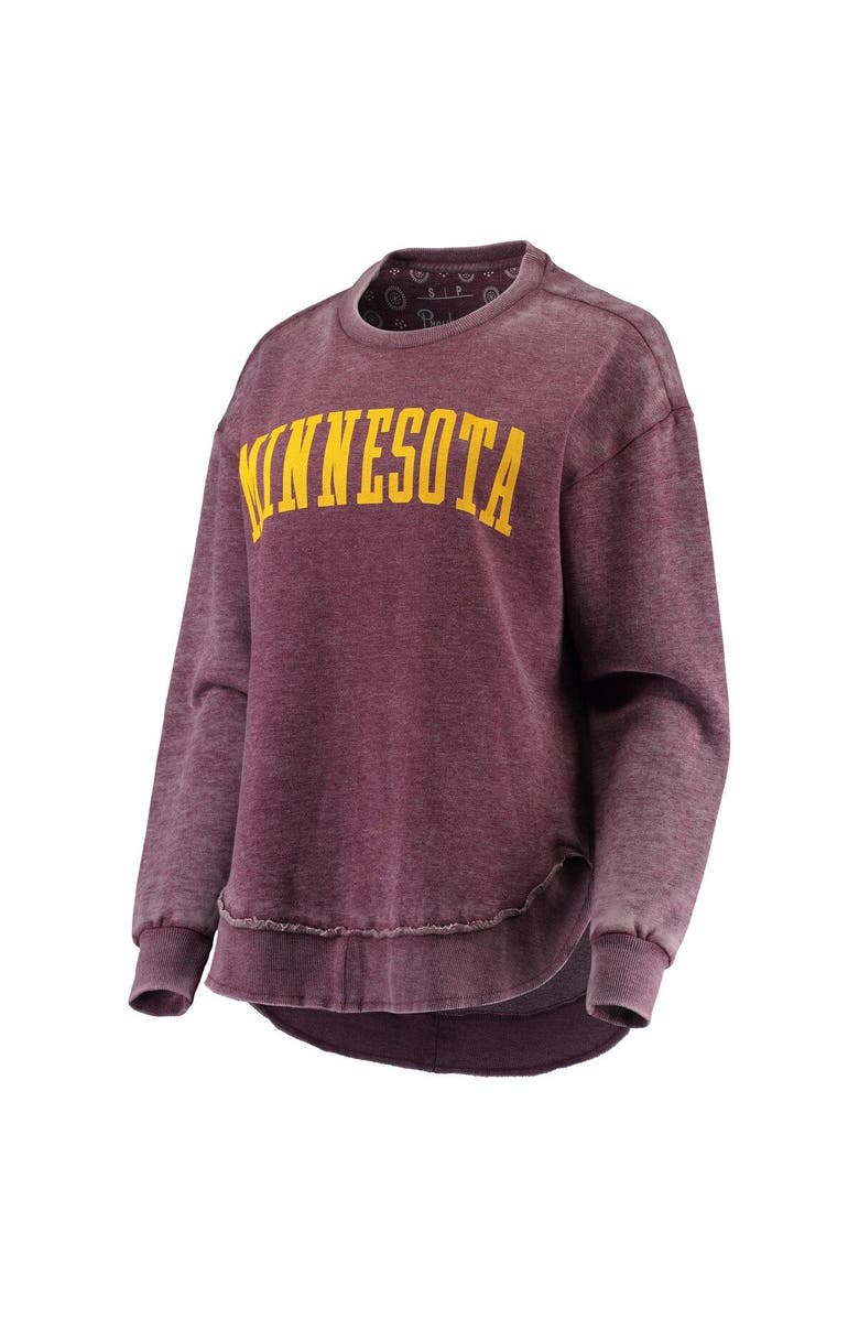 PRESSBOX Women's Pressbox Maroon Minnesota Golden Gophers Vintage Wash Pullover Sweatshirt, Alternate, color,