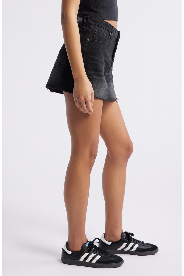 Vida Micro Mini Denim Skirt, Alternate, color, BLACK