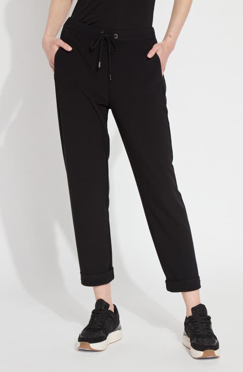 Julia Cuffed Stretch Crepe Ankle Drawstring Pants