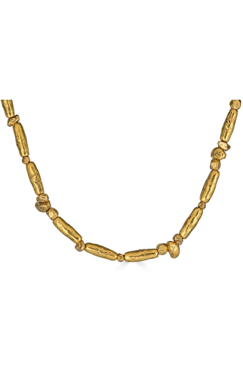 Organic Bead Necklace, Alternate, color, Gold