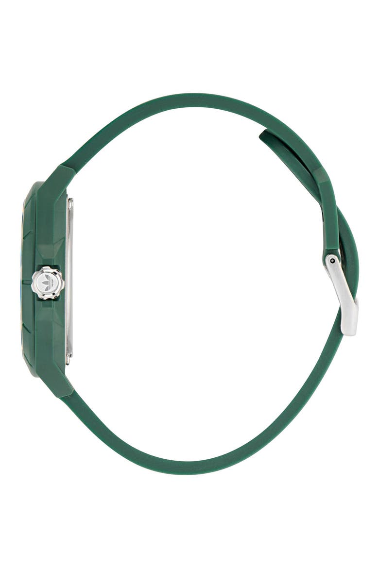 AO Street Project 4 Green Logo Tread Dial Resin Strap Watch, 41mm, Alternate, color, GREEN