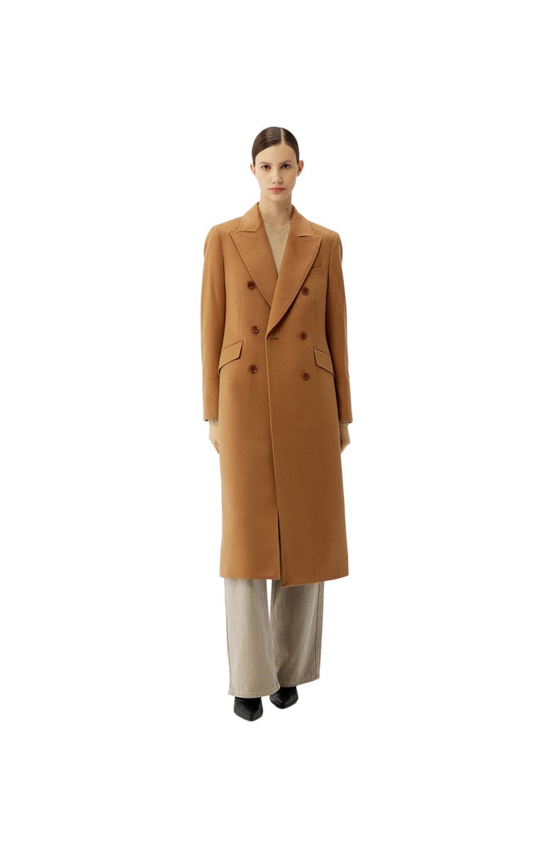 GOBI Mongolian Cashmere Cashmere Peak Lapel Long Coat, Alternate, color,