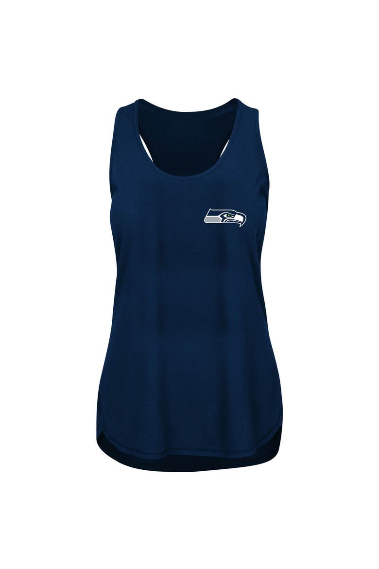 Women's College Navy Seattle Seahawks Plus Size Racerback Tank Top, Main, color, Navy