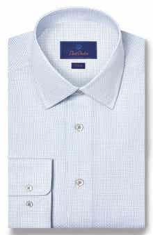 Trim Fit Microgrid Cotton Dobby Dress Shirt