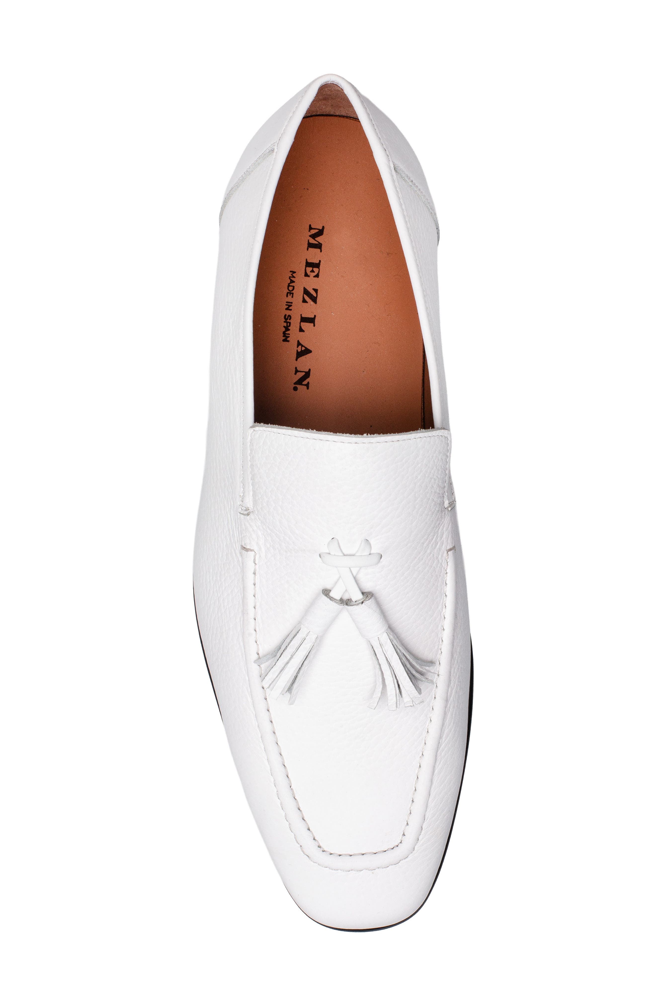 Tassel Leather Loafer, Alternate, color, WHITE
