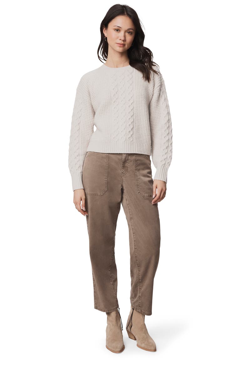 Celeste Cable Stitch Sweater, Alternate, color, PALE OAK IVORY HEATHER