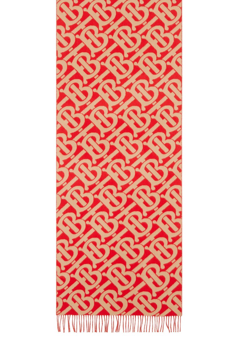 Burberry TB Monogram Jacquard Cashmere Scarf, Alternate, color, 