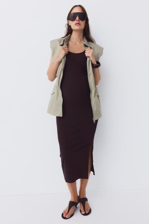 Mama Ribbed Jersey Dress