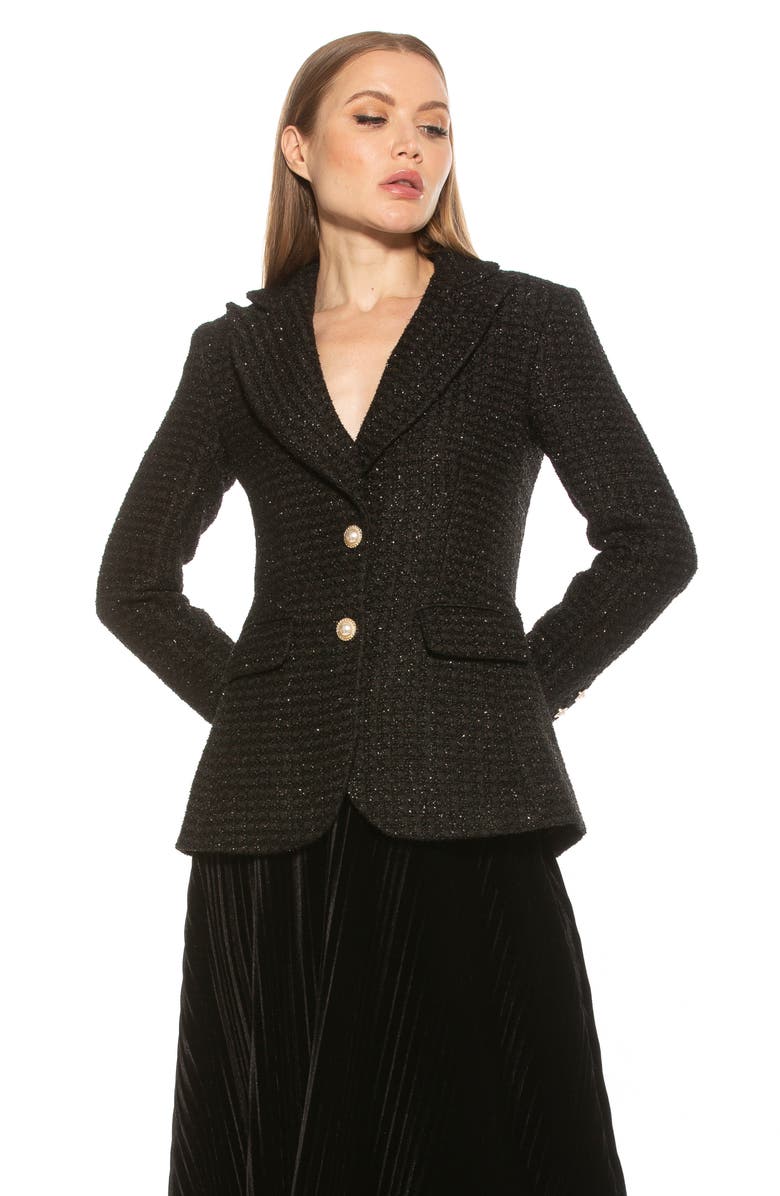 Alexia Admor Raya Classic Tweed Two-Button Blazer, Alternate, color, 