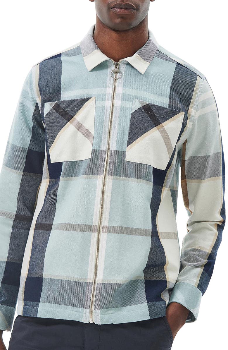 Barbour Ettrick Plaid Zip-Up Cotton Overshirt, Main, color, 
