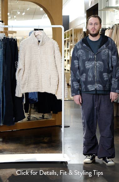 Wordmark Repeat High Pile Fleece Jacket