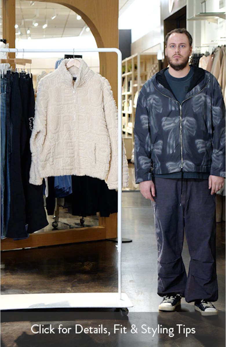 Wordmark Repeat High Pile Fleece Jacket, sales video thumbnail