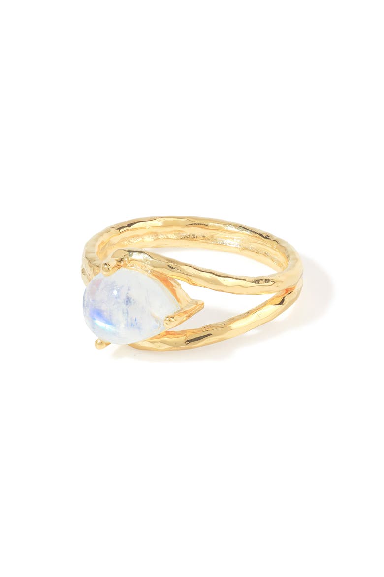 Moonstone Gold Plated Ring, Alternate, color, BLUE