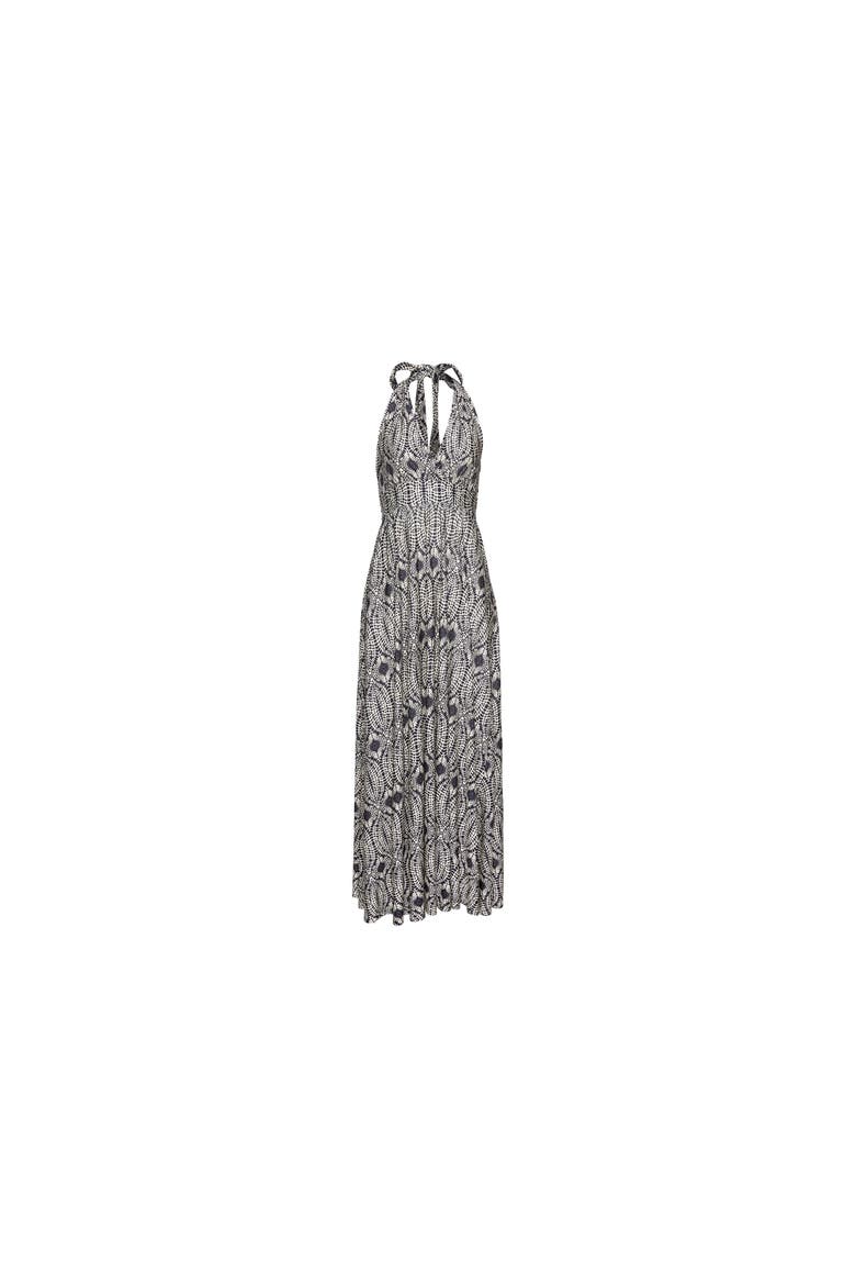 Printed Halter Maxi Dress, Alternate, color, Navy Sand