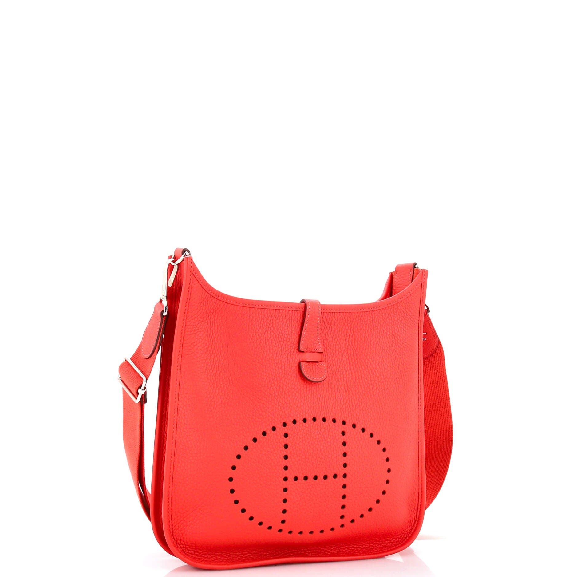 Pre-Owned Hermes Evelyne Bag Gen III Clemence PM, Alternate, color, Rouge Pivoine