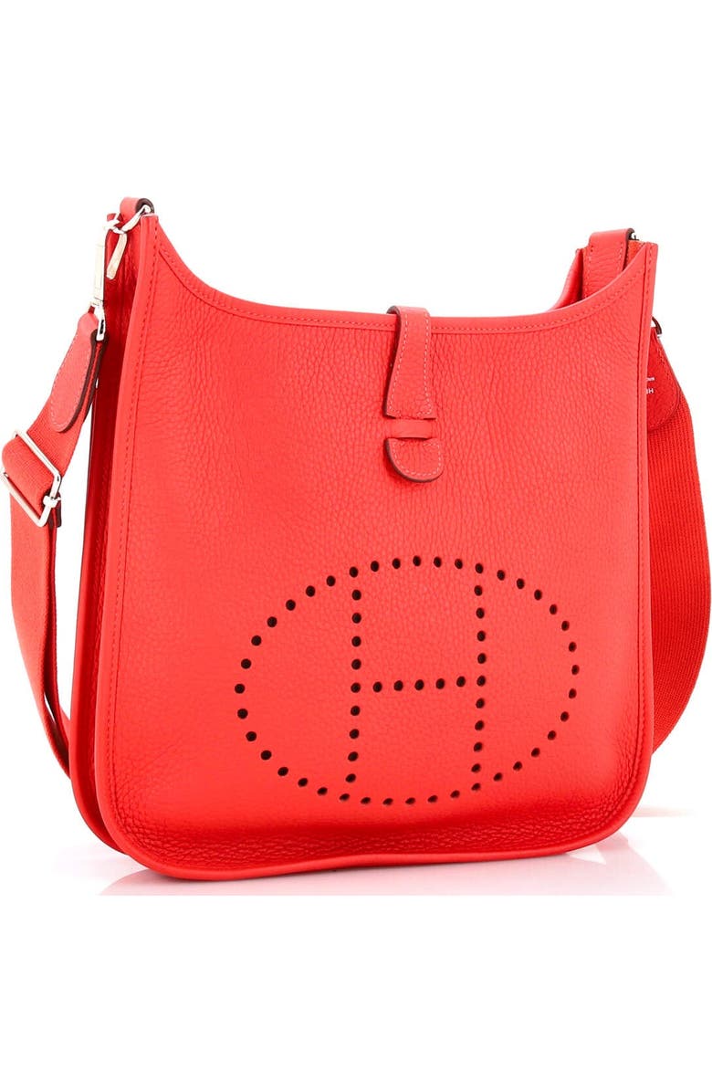 Pre-Owned Hermes Evelyne Bag Gen III Clemence PM, Alternate, color, Rouge Pivoine