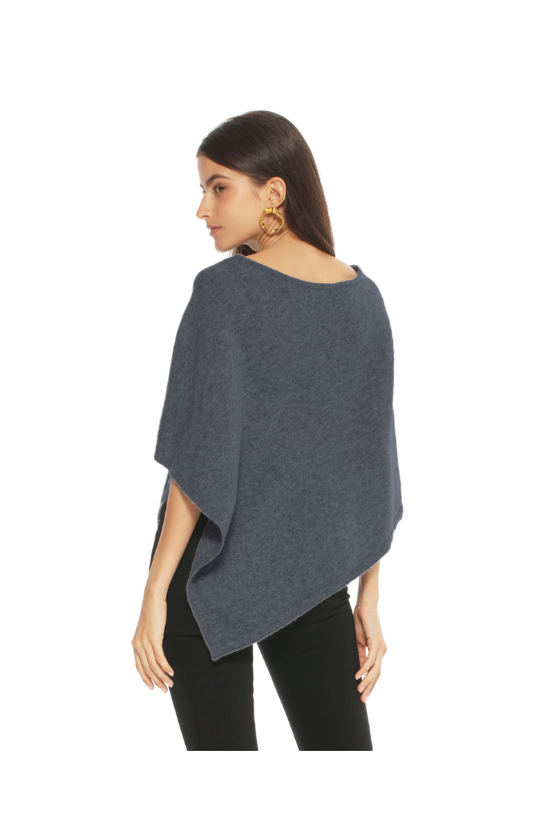 Monticelli Cashmere Pure Cashmere Capelet Poncho, Alternate, color, Charcoal