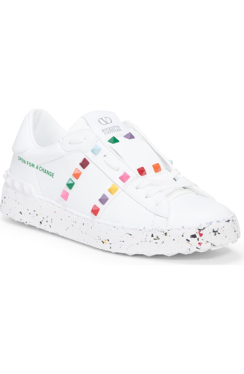 Valentino Garavani Valentino Open For a Change Rainbow Studded Sneaker, Main, color,