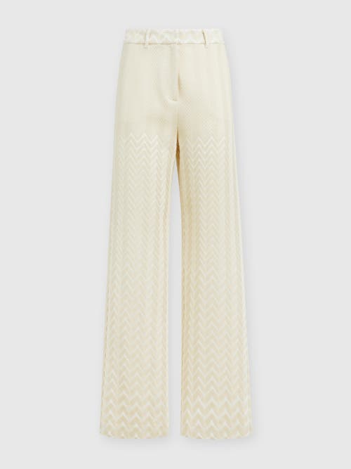 Missoni Classic Zigzag Cotton And Viscose Trousers In Grey