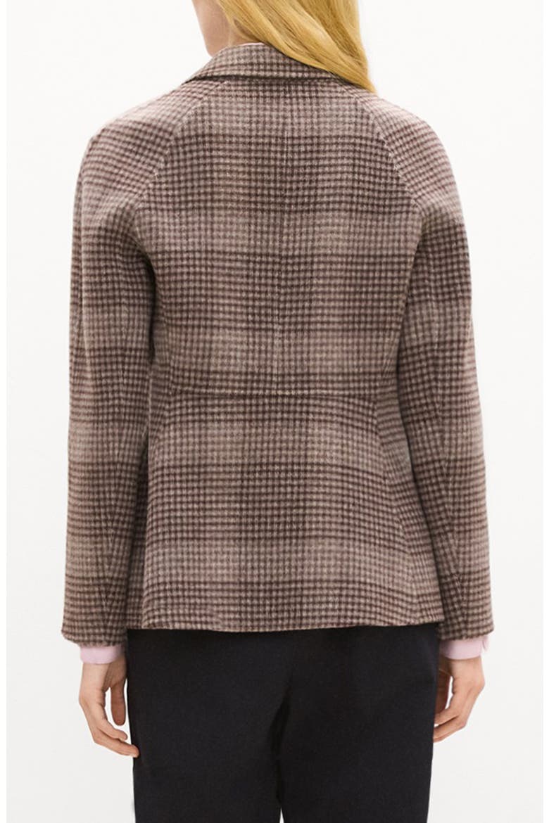 Plaid Double Breasted Wool & Cashmere Coat, Alternate, color, MAHOGANY MULTI