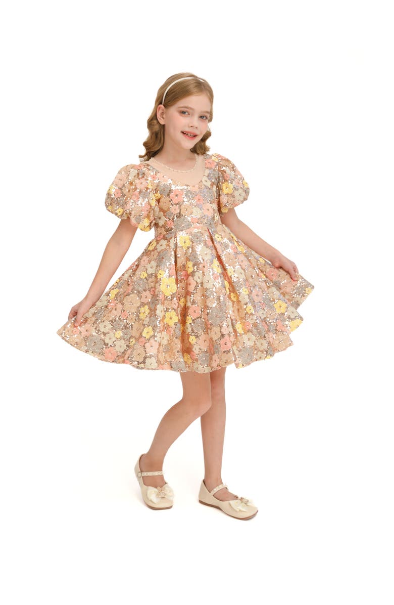 Tulleen Lamore Dress, Alternate, color, Champagne