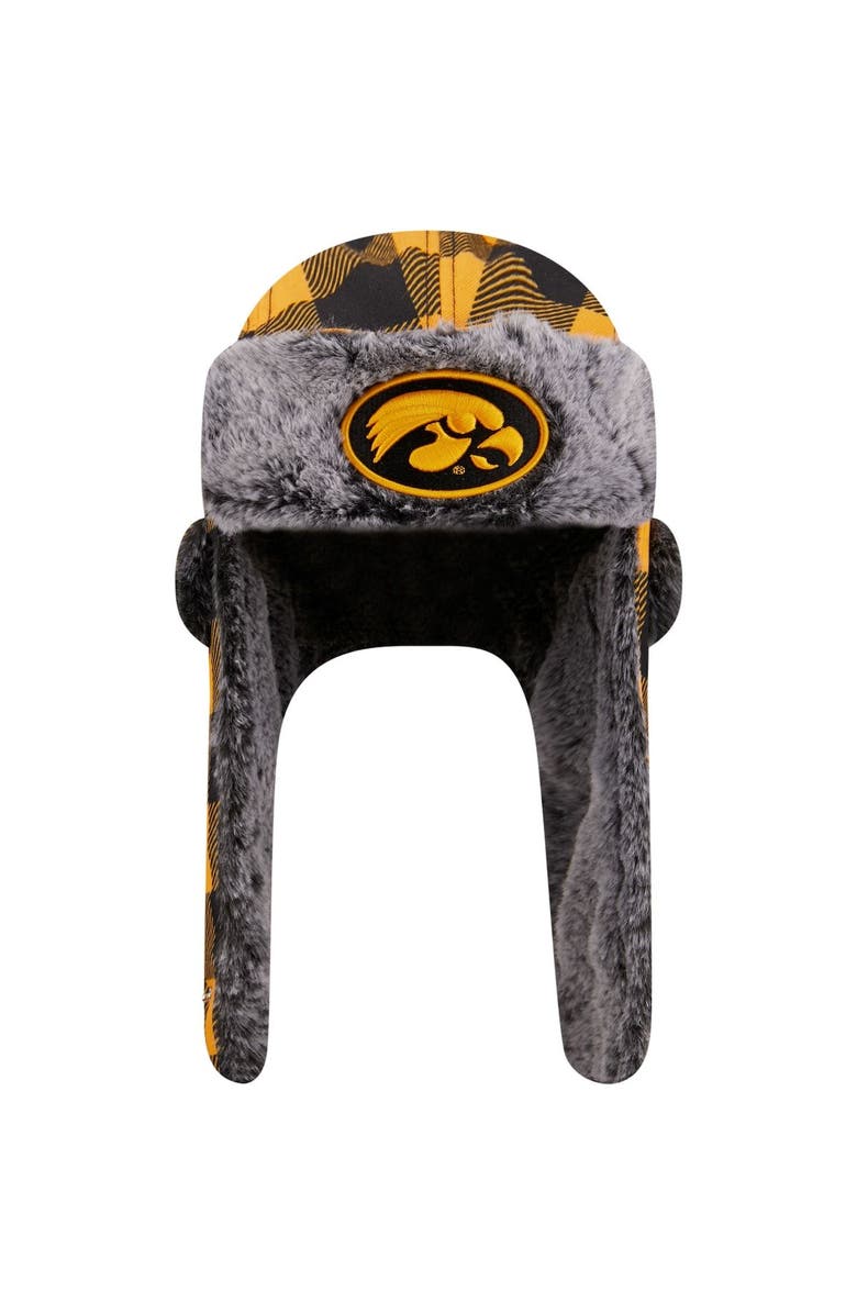 New Era Men's New Era Black Iowa Hawkeyes Plaid Trapper Hat, Alternate, color, 