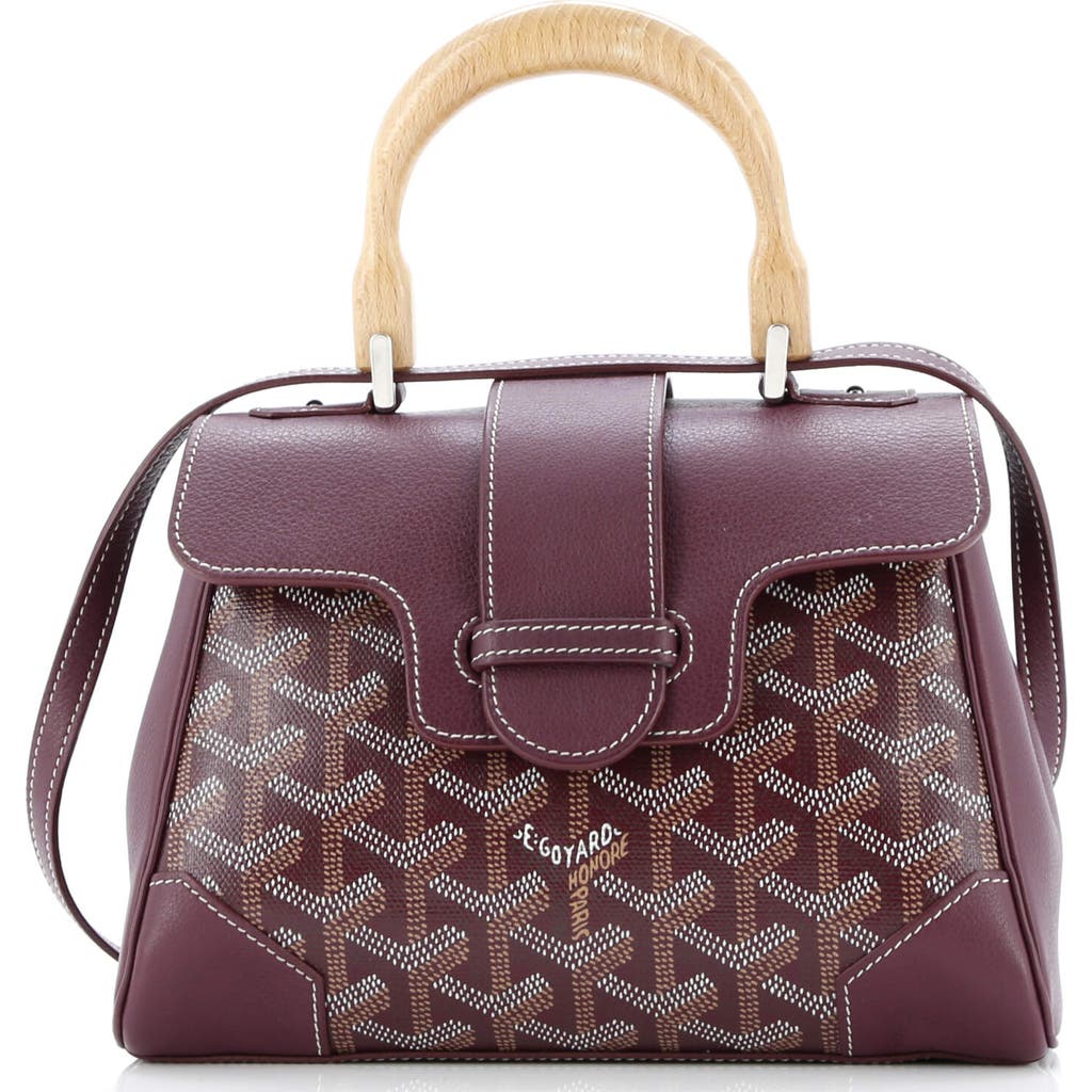 Pre-owned Goyard Goyard Saigon Top Handle Bag Coated Canvas With Leather Mini In Red