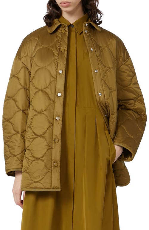 Weekend Max Mara Zante Nylon Quilted Coat In Green