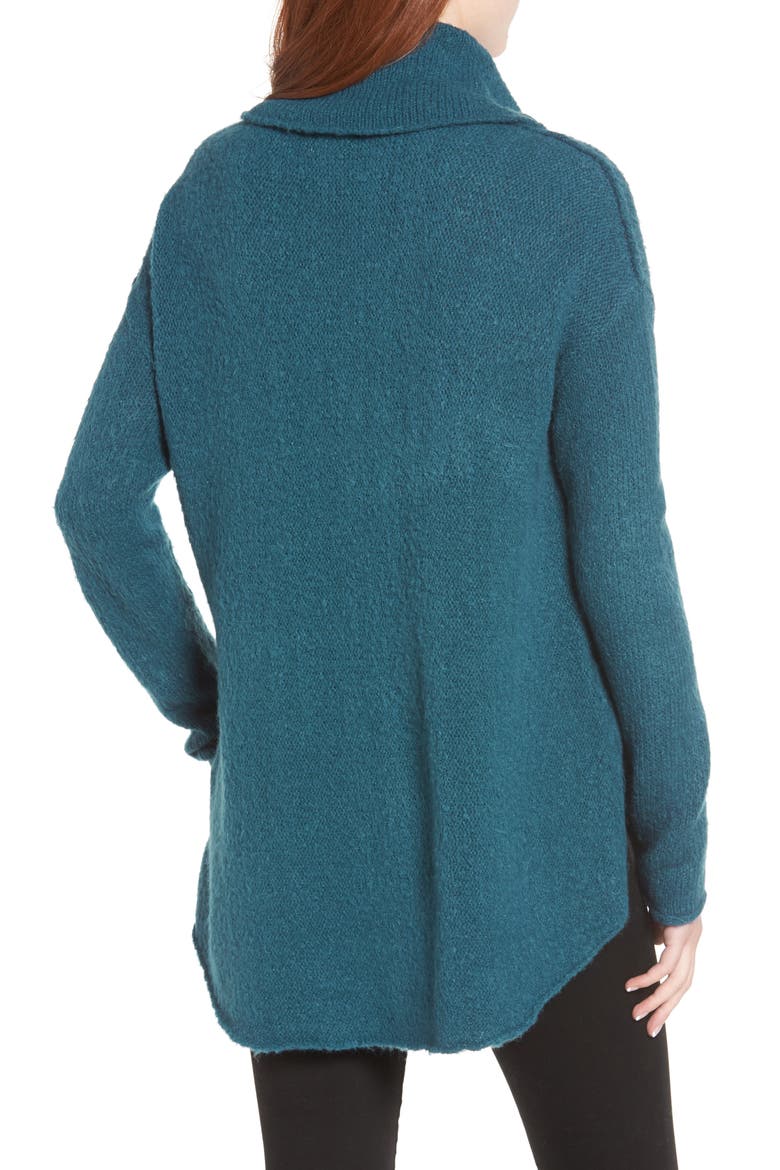 Tunic Sweater, Alternate, color, TEAL CORAL