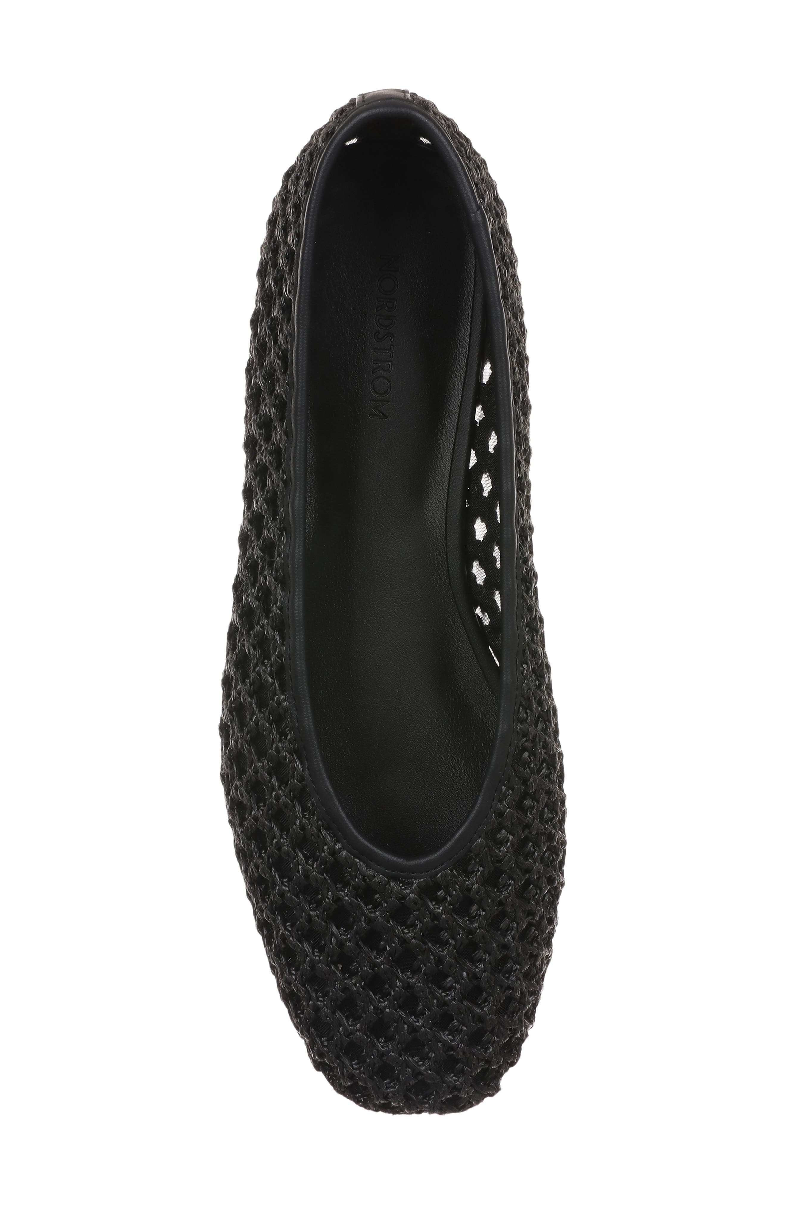 Nordstrom Maddox Raffia Flat, Alternate, color, Black Raffia