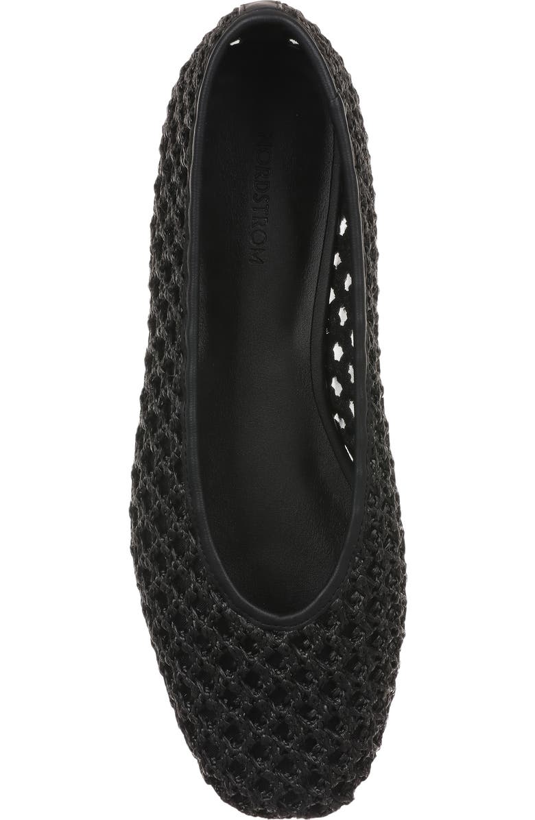 Nordstrom Maddox Raffia Flat, Alternate, color, Black Raffia